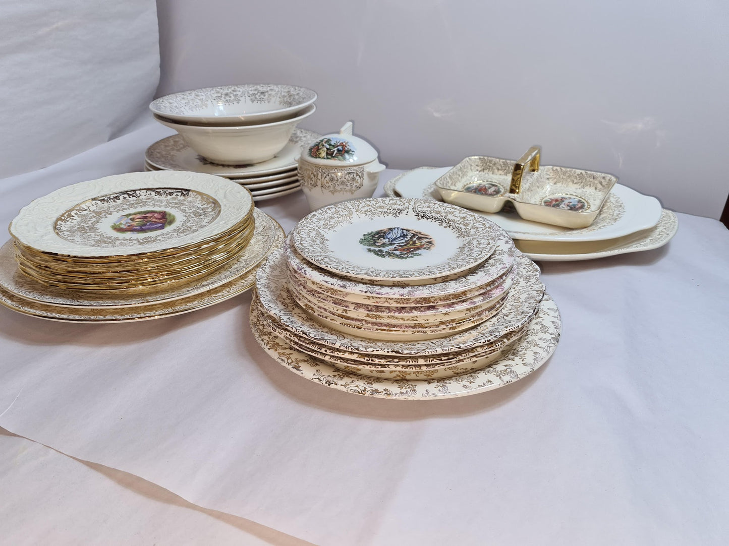 Assortment of Porcelain from AdamAntiques, Homer Laughlin, Triumph American Limoges, Lafayette China, Empire Ware