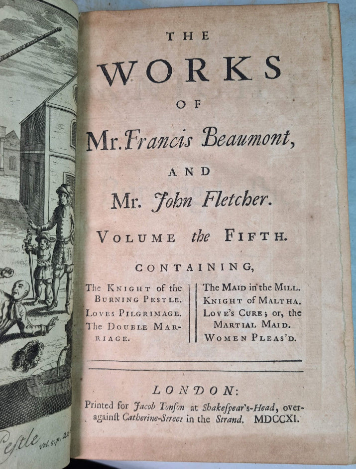 The Works Of Francis Beaumont And John Fletcher, 7 Volumes, Printed 1711.