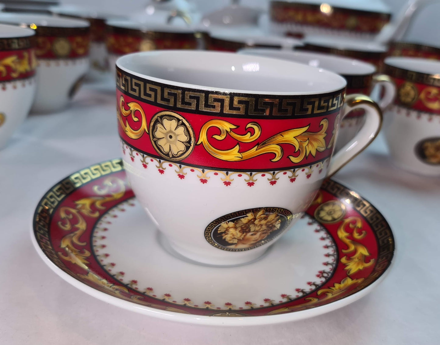 Beautiful Unused Italian T. Limoges Depos Porcelain Tea-Coffee Set for 12.
