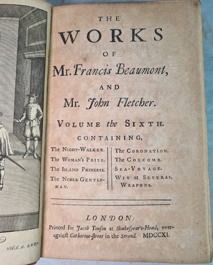 The Works Of Francis Beaumont And John Fletcher, 7 Volumes, Printed 1711.