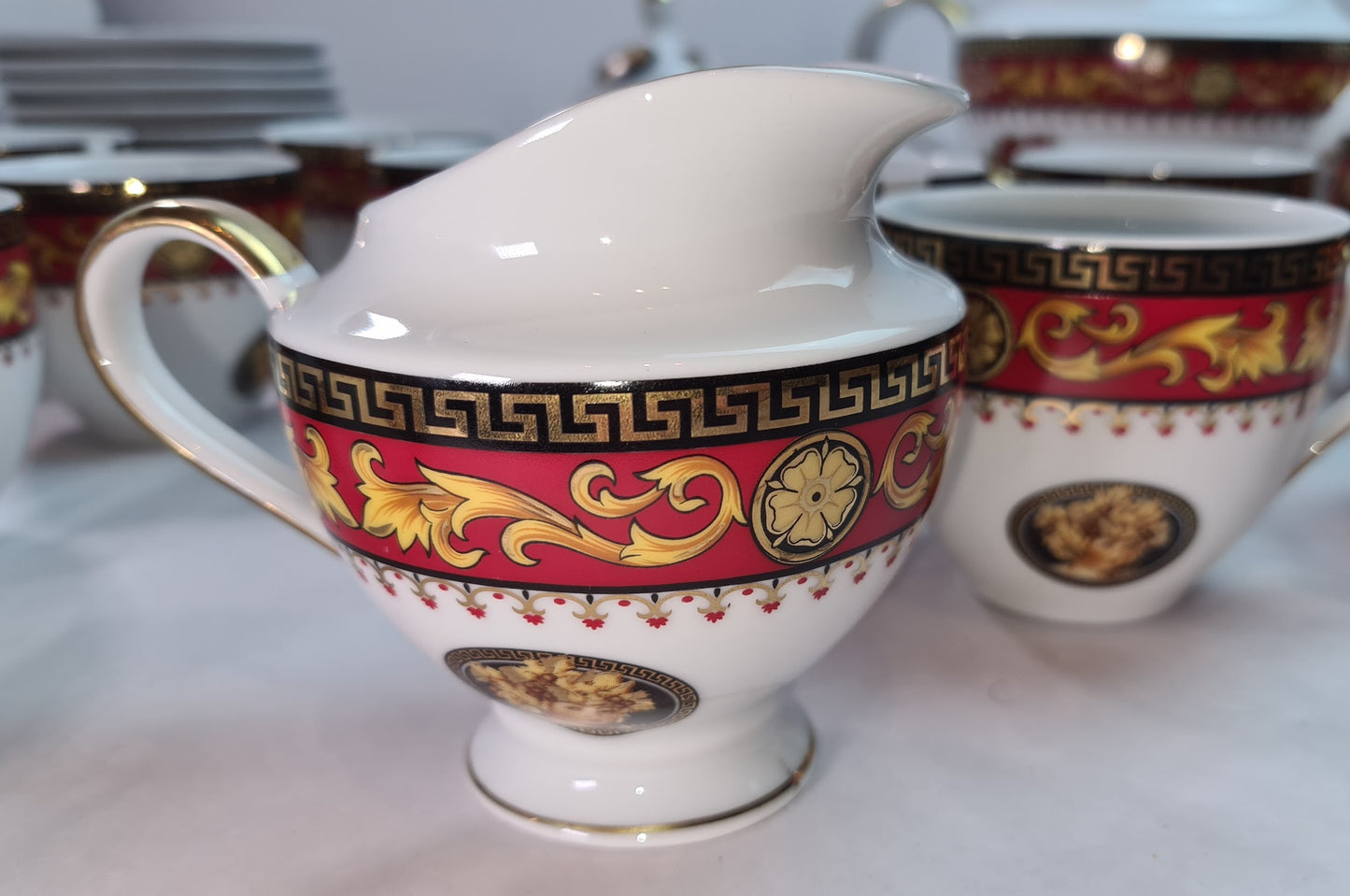 Beautiful Unused Italian T. Limoges Depos Porcelain Tea-Coffee Set for 12.