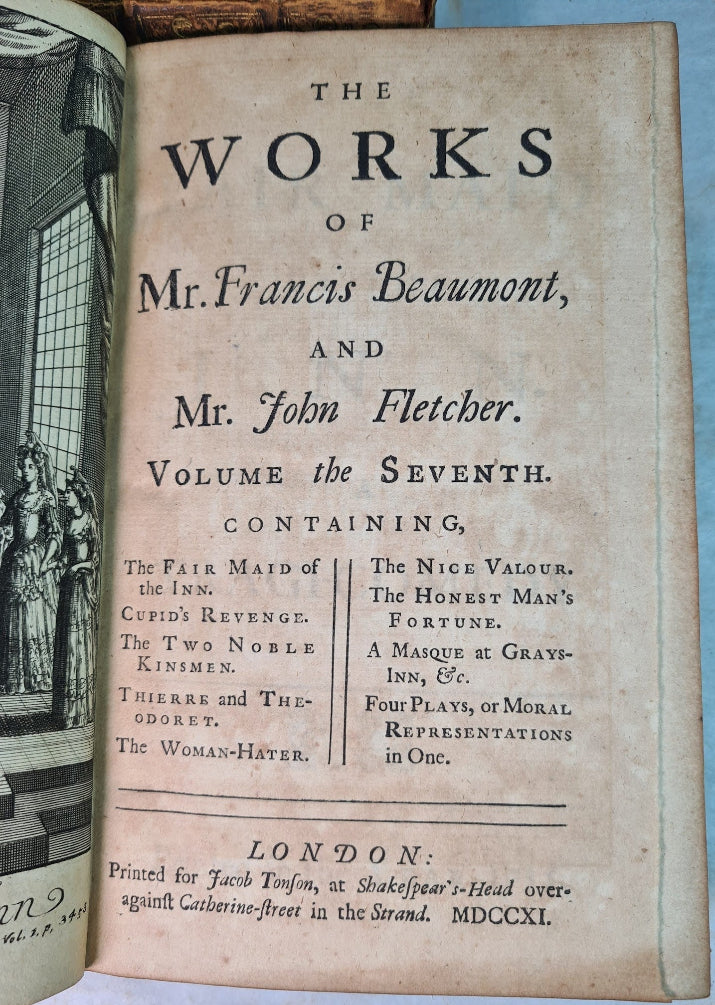 The Works Of Francis Beaumont And John Fletcher, 7 Volumes, Printed 1711.