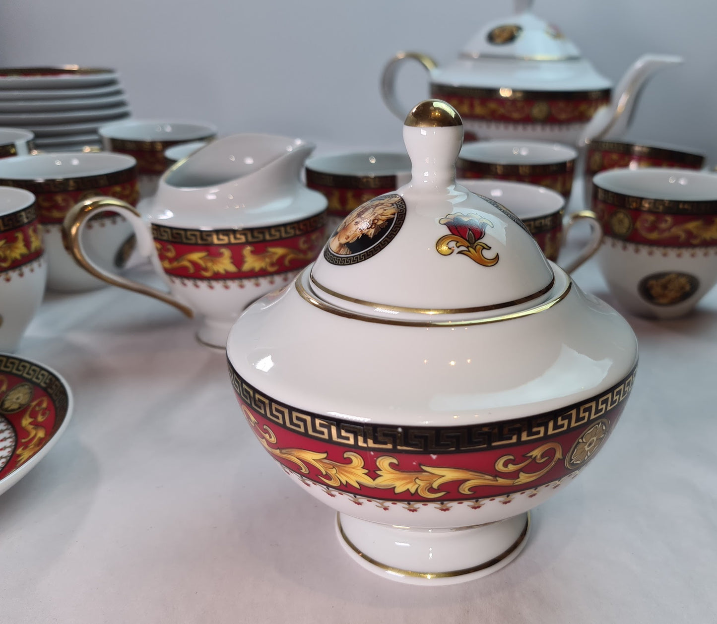 Beautiful Unused Italian T. Limoges Depos Porcelain Tea-Coffee Set for 12.