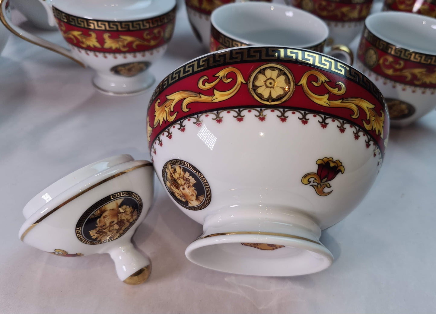 Beautiful Unused Italian T. Limoges Depos Porcelain Tea-Coffee Set for 12.