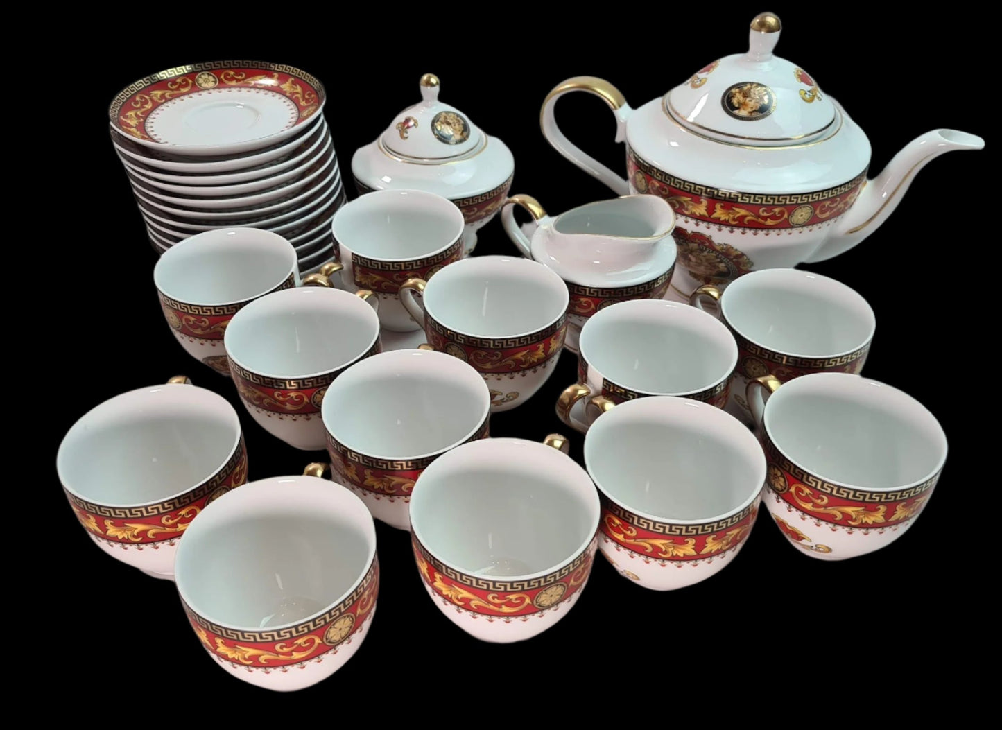 Beautiful Unused Italian T. Limoges Depos Porcelain Tea-Coffee Set for 12.
