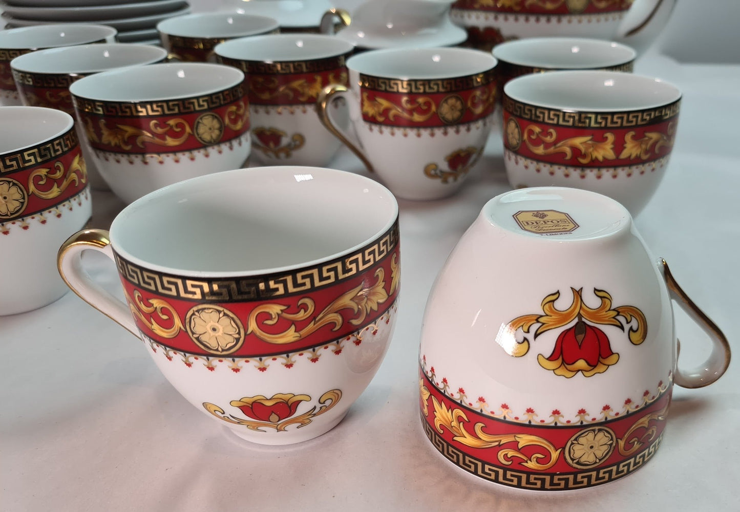 Beautiful Unused Italian T. Limoges Depos Porcelain Tea-Coffee Set for 12.