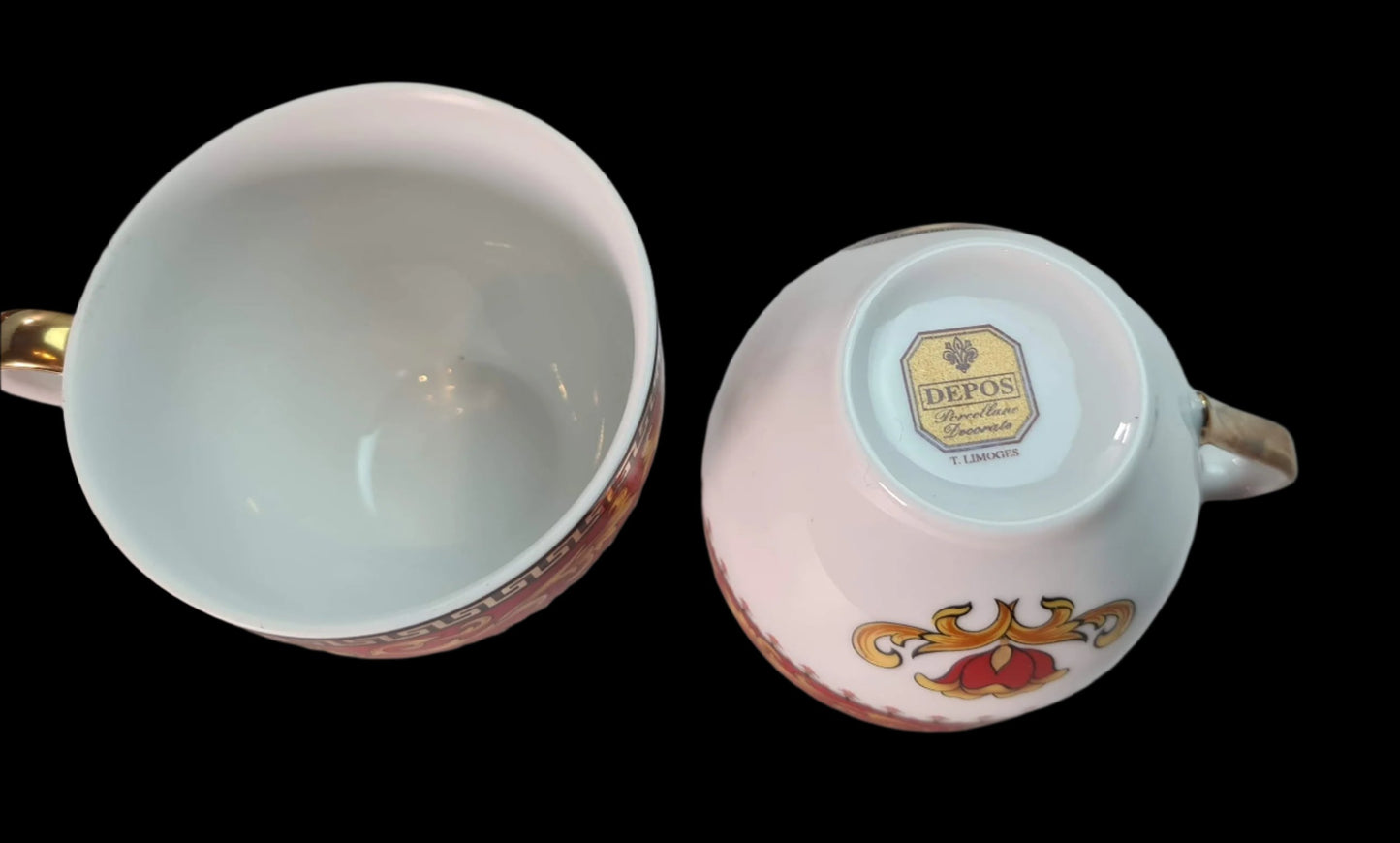 Beautiful Unused Italian T. Limoges Depos Porcelain Tea-Coffee Set for 12.