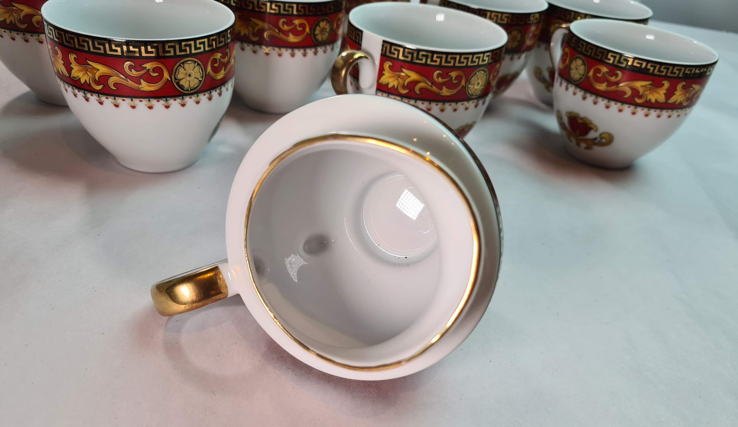 Beautiful Unused Italian T. Limoges Depos Porcelain Tea-Coffee Set for 12.