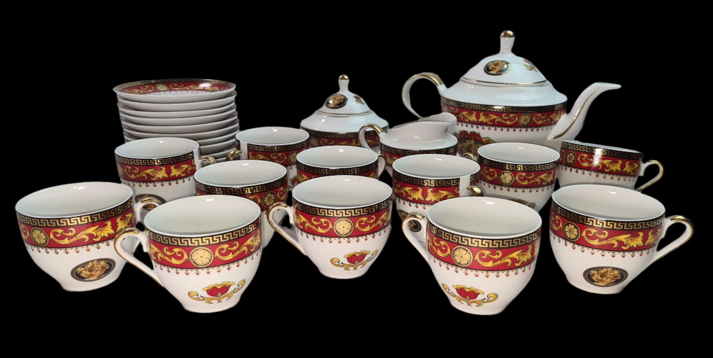 Beautiful Unused Italian T. Limoges Depos Porcelain Tea-Coffee Set for 12.