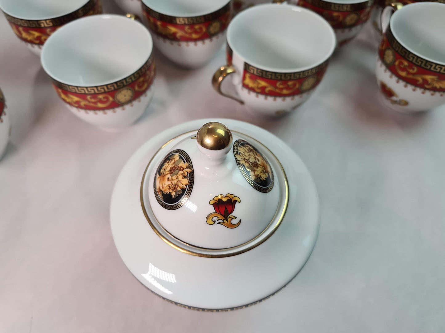 Beautiful Unused Italian T. Limoges Depos Porcelain Tea-Coffee Set for 12.