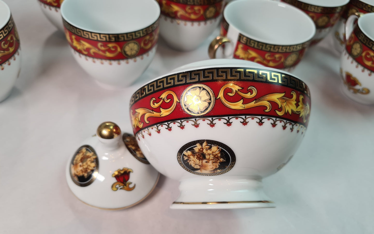 Beautiful Unused Italian T. Limoges Depos Porcelain Tea-Coffee Set for 12.