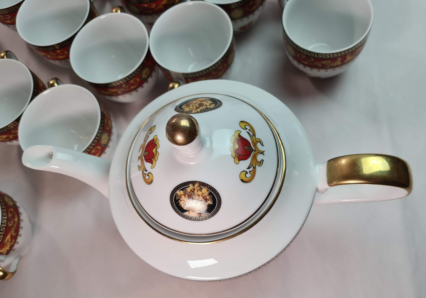 Beautiful Unused Italian T. Limoges Depos Porcelain Tea-Coffee Set for 12.