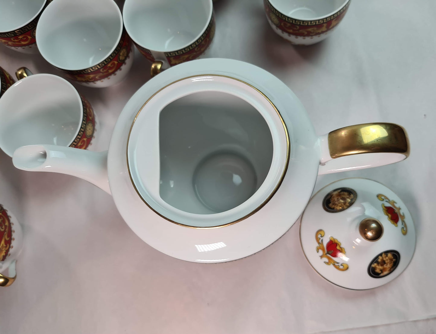 Beautiful Unused Italian T. Limoges Depos Porcelain Tea-Coffee Set for 12.