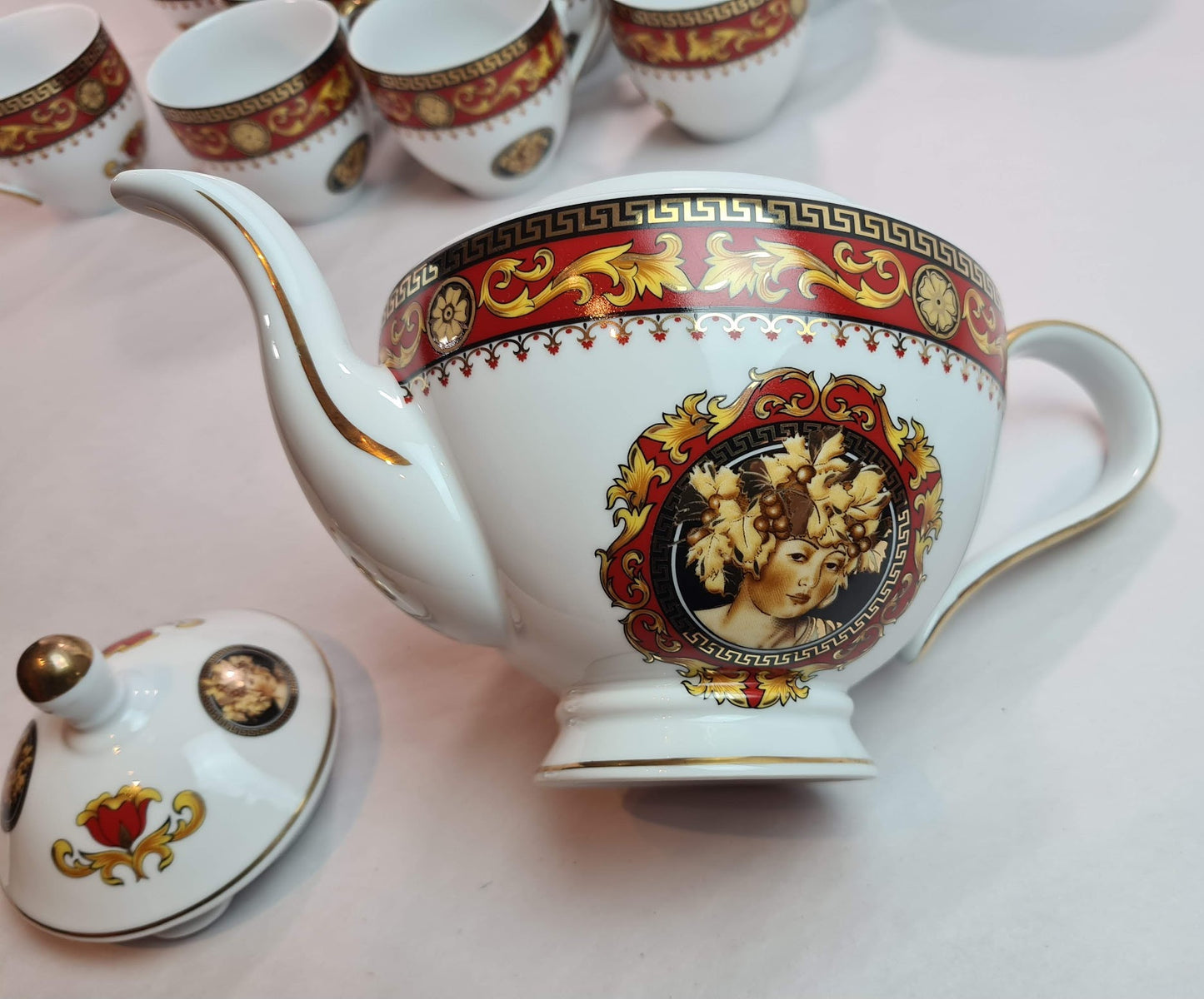 Beautiful Unused Italian T. Limoges Depos Porcelain Tea-Coffee Set for 12.