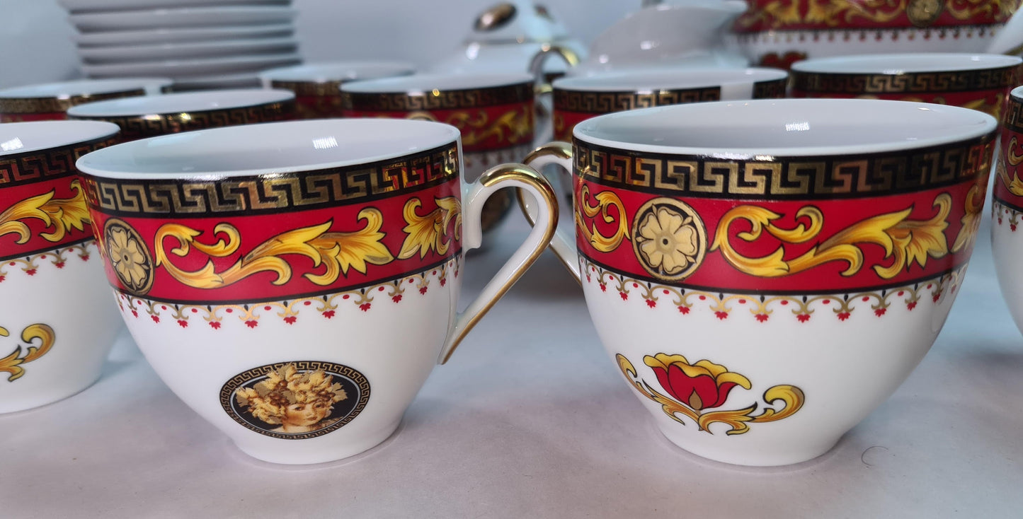 Beautiful Unused Italian T. Limoges Depos Porcelain Tea-Coffee Set for 12.
