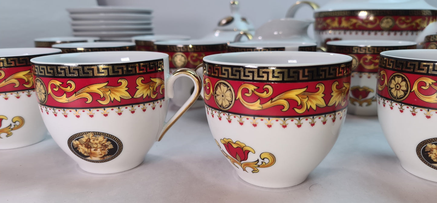 Beautiful Unused Italian T. Limoges Depos Porcelain Tea-Coffee Set for 12.