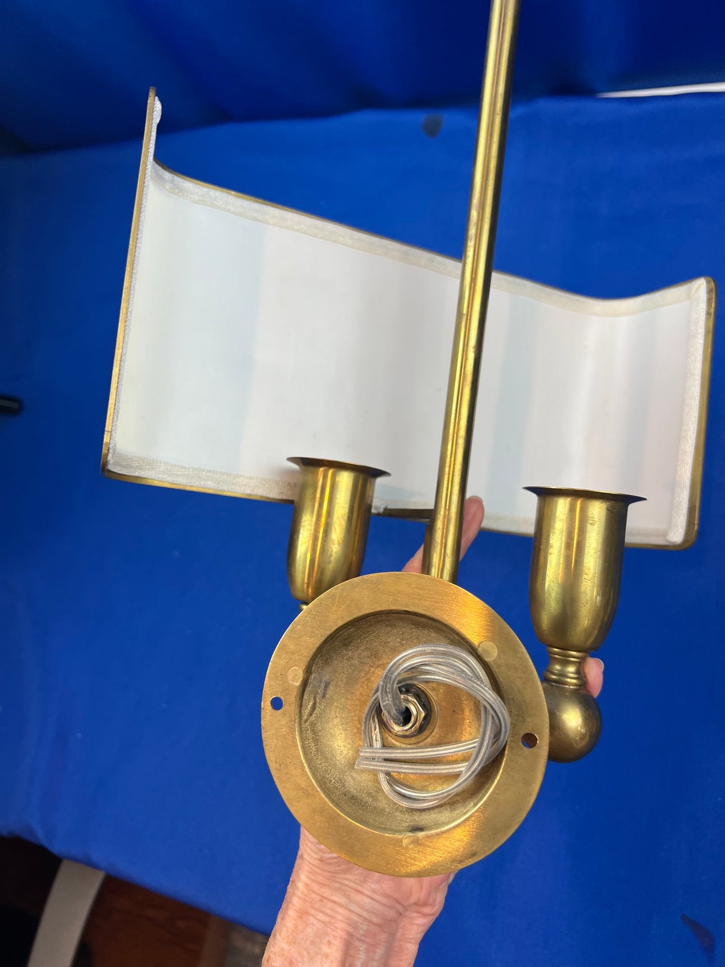 Pair of High Quality Italian Custom Made Brass Wall Sconces With Shades