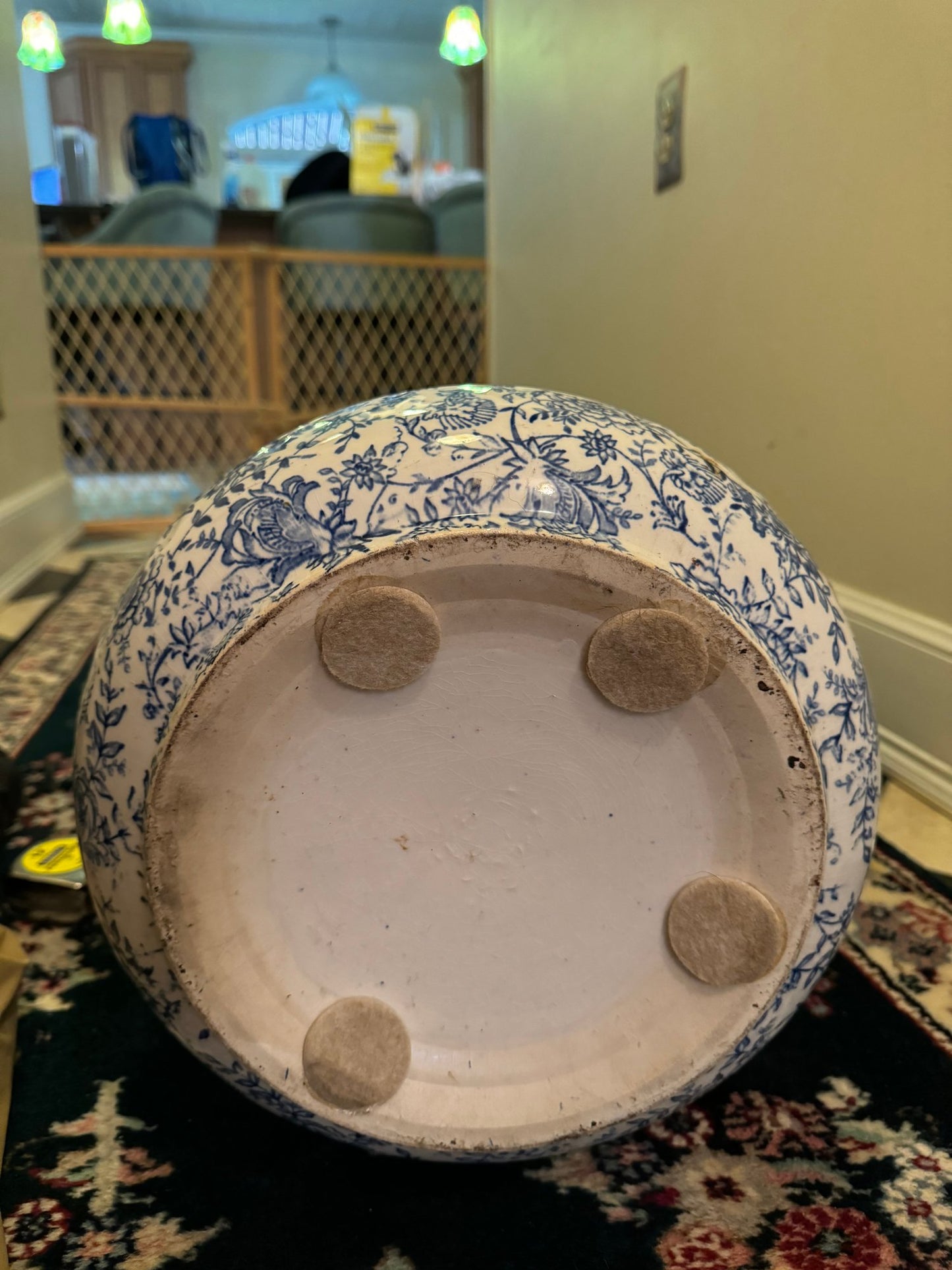 Antique Blue & White Umbrella Stand