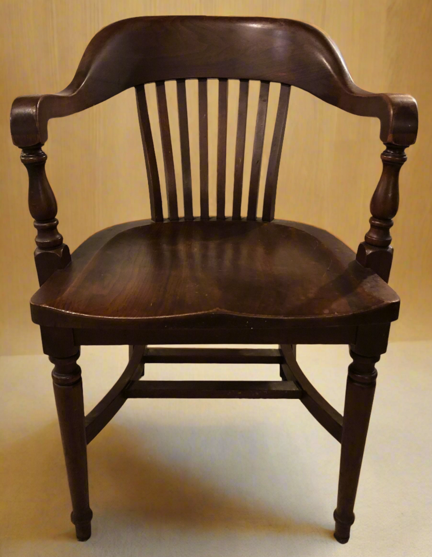 Vintage Solid Oak Marble & Shattuck Desk Chair
