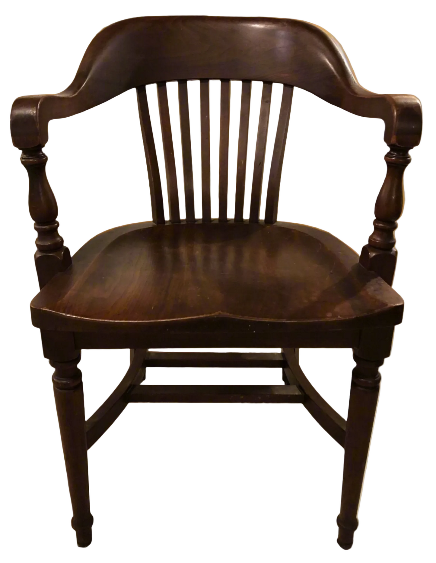 Antique Solid Oak Marble & Shattuck Desk-Banker's Chair