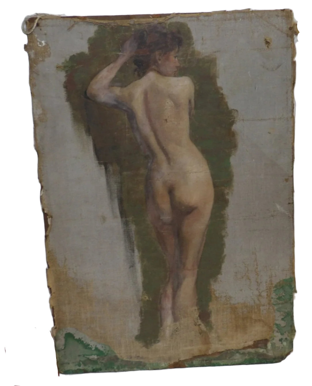 Very Old beautiful Oil Nude Study On Artist Board