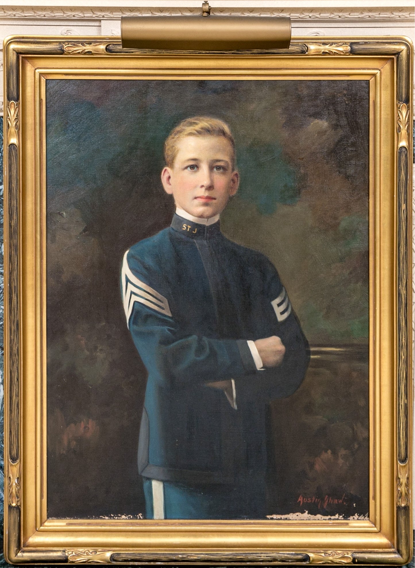 Portrait Of An Officer,Oil On Canvas, Austin Shaw (20th C.)