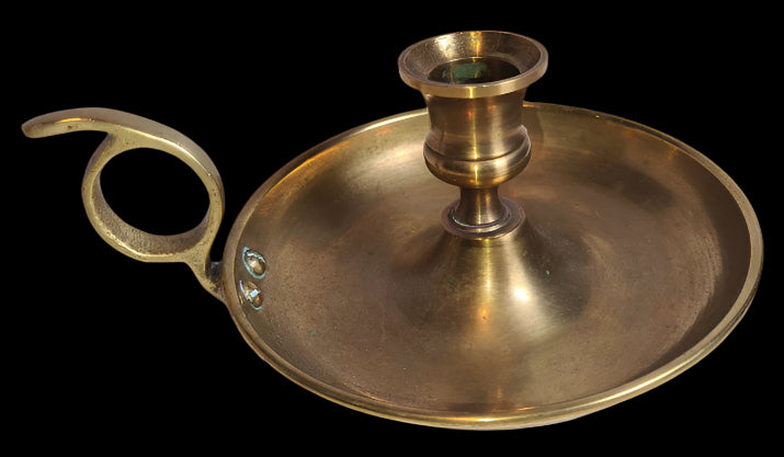 Vintage Brass Chamberstick Candle Holder