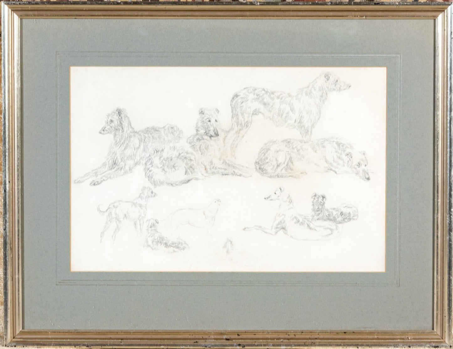 Charles Jones, A.R.S.A. (British, 1836-1892) Pencil Study Of Dogs