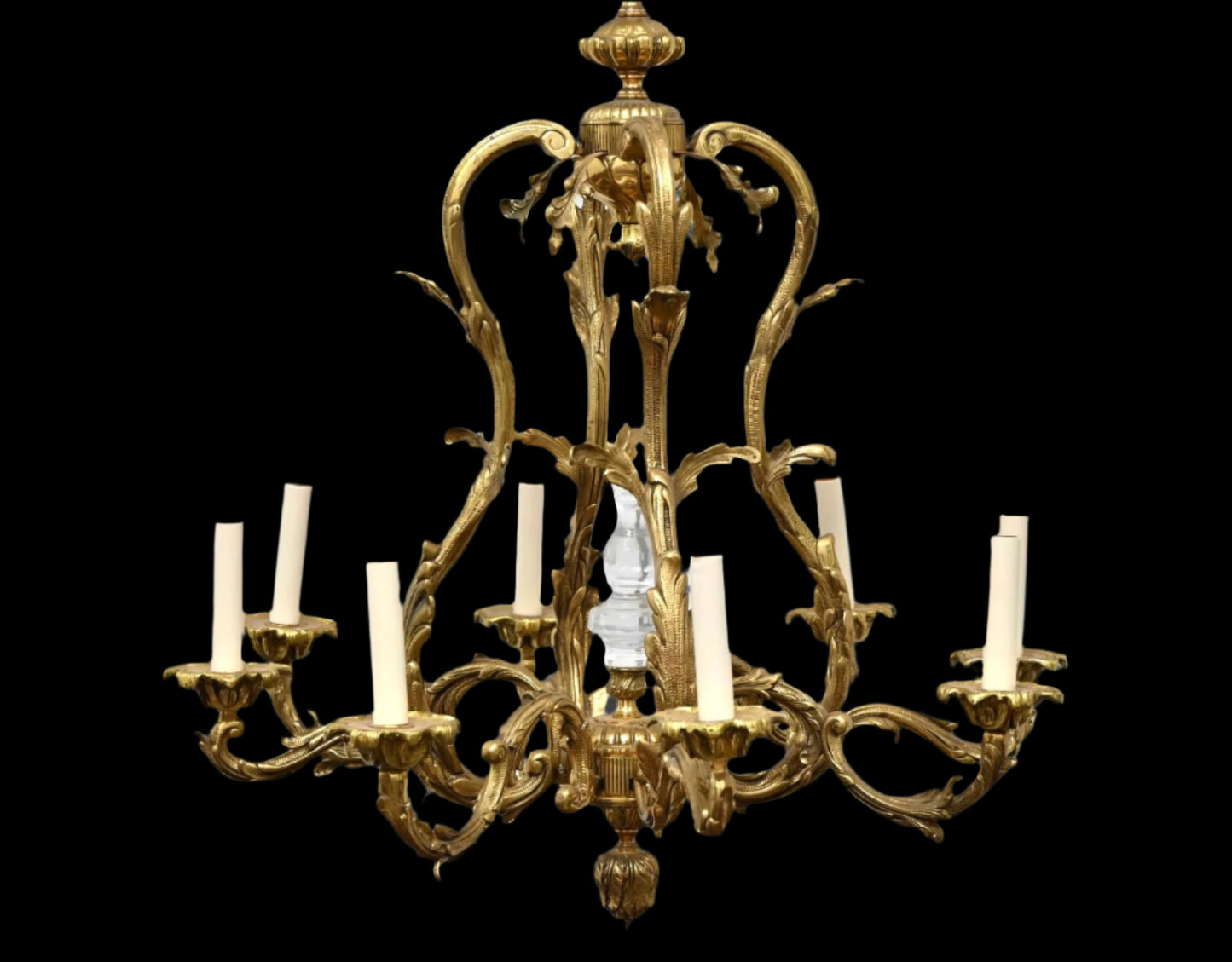 French Rococo Revival Gilt Bronze Eight-light Chandelier