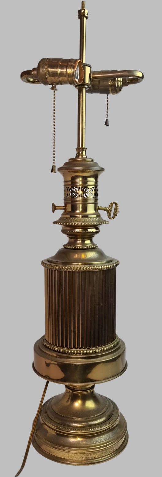 Vintage Paul Hanson Brass Table Lamp with Keys