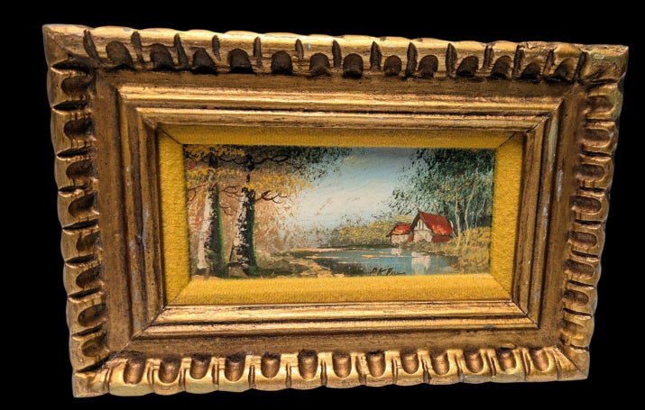 Vintage Oil Painting, Signed P. KLaus, Ornate Gilt Framed & Signed P. Klaus