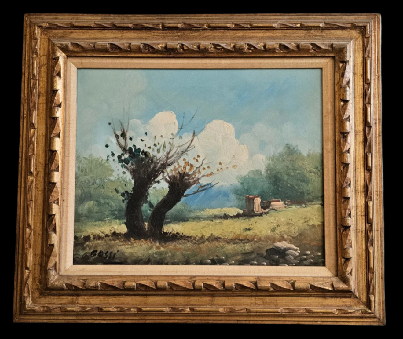 Vintage Landscape Painting, Oil On Canvas, Signed