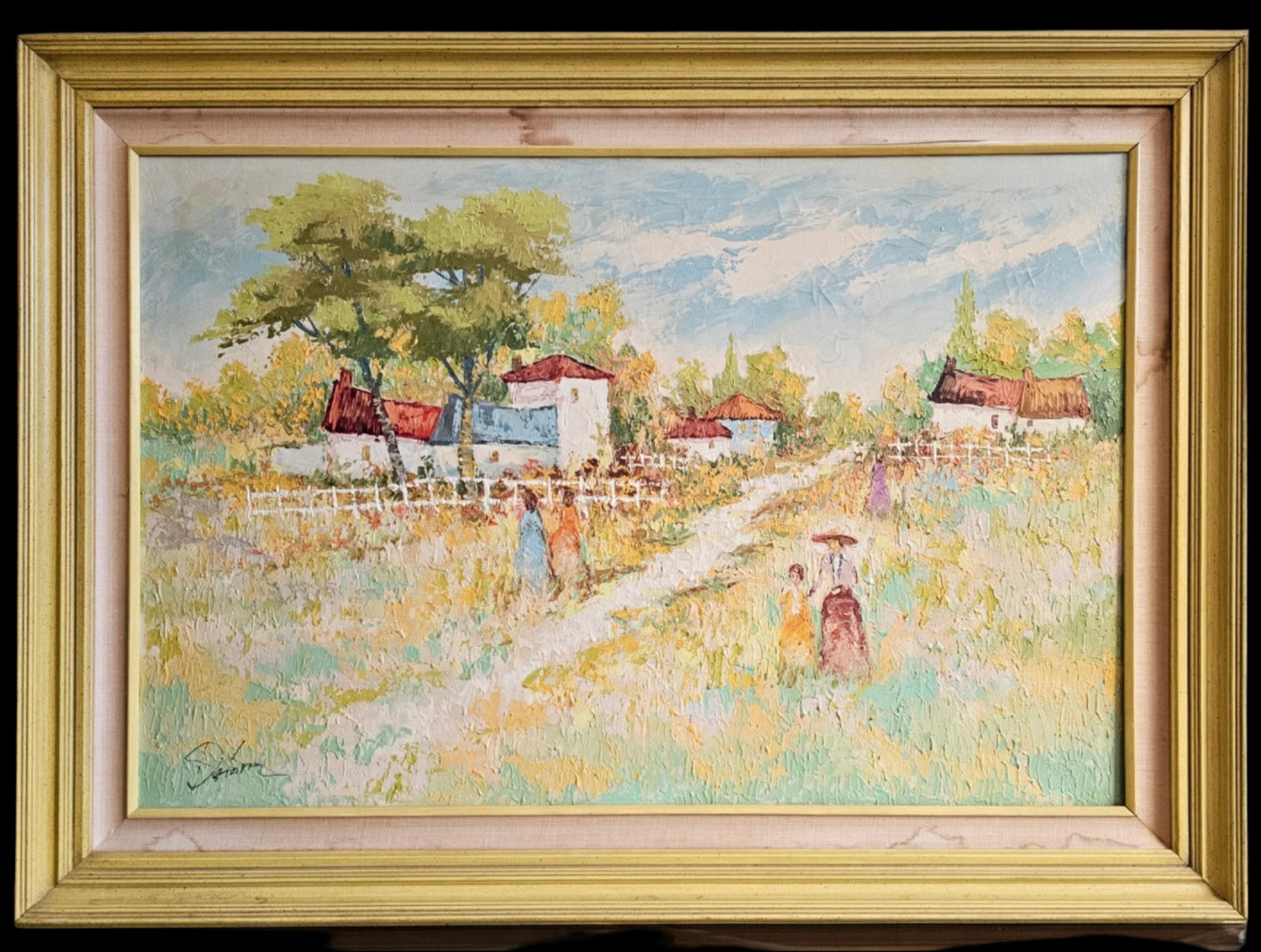 Beautiful Vintage Landscape Painting, Oil on Canvas, Signed