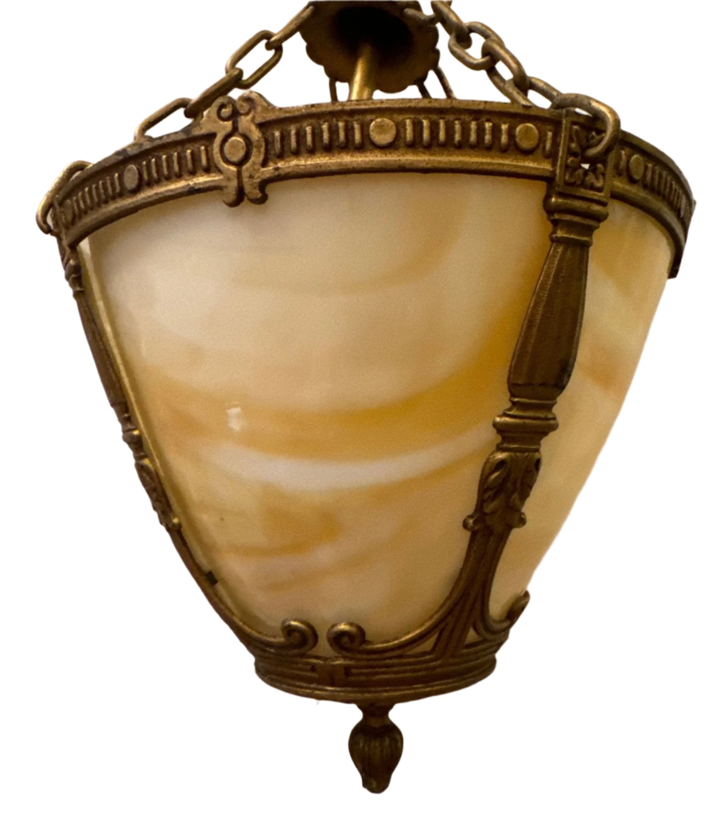 Beautiful Art Deco Slag Glass Pendant Light Fixture