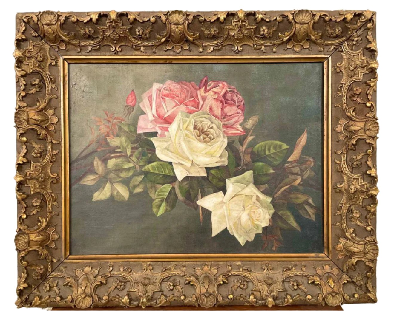 Beautiful Rose Still Life, 19th Century, Oil on Canvas