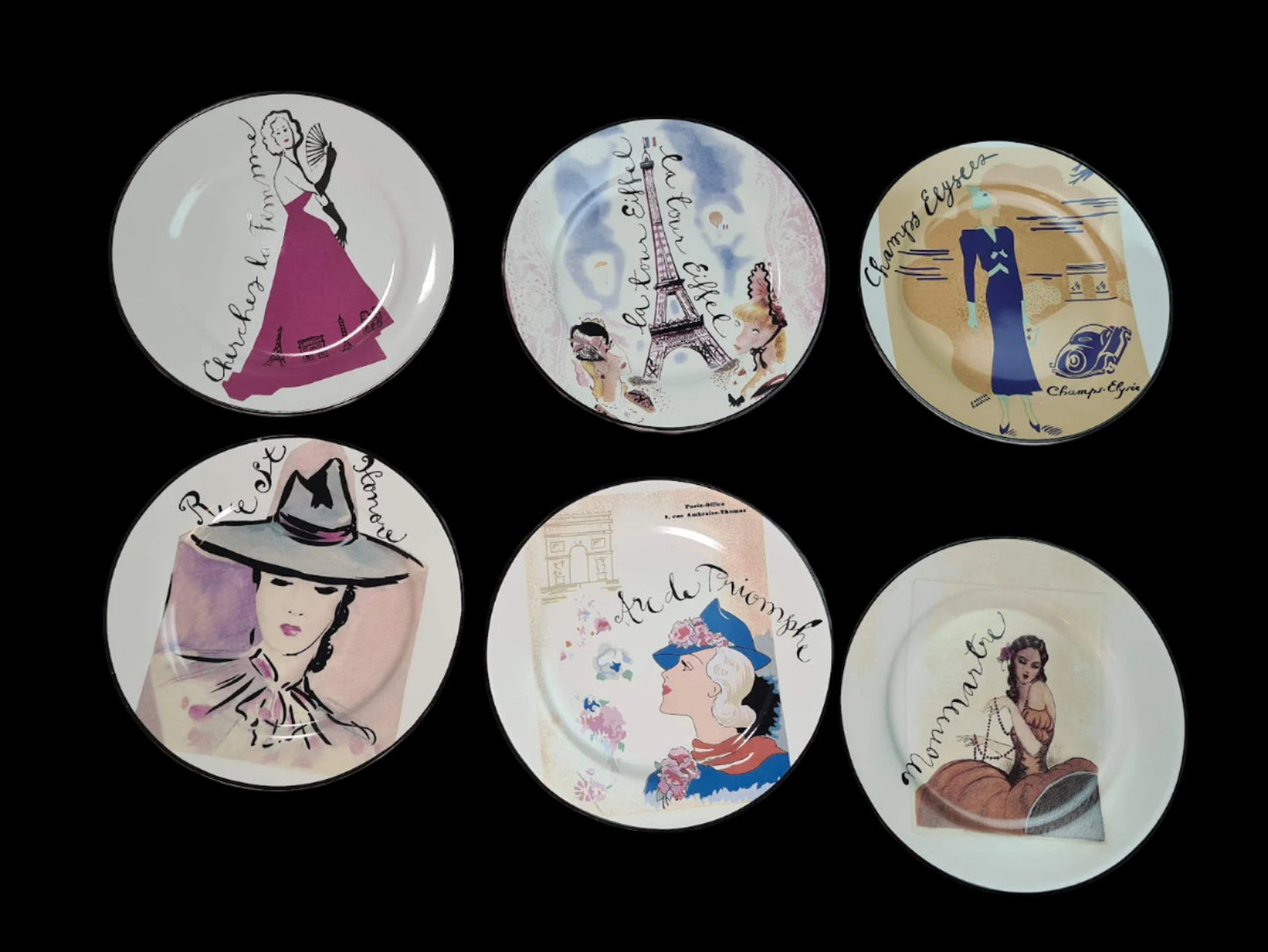 Rosanna 8" Paris Fashion Dessert Plates