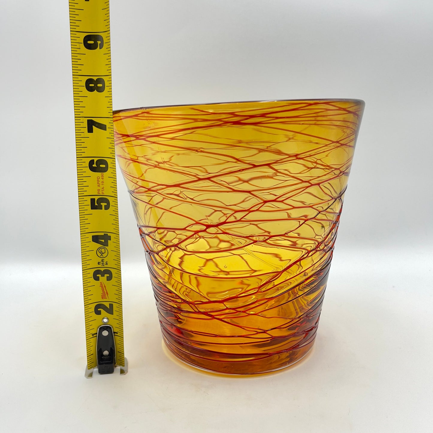 Vintage Durand Threaded Amber Art Glass Champagne Wine Cooler