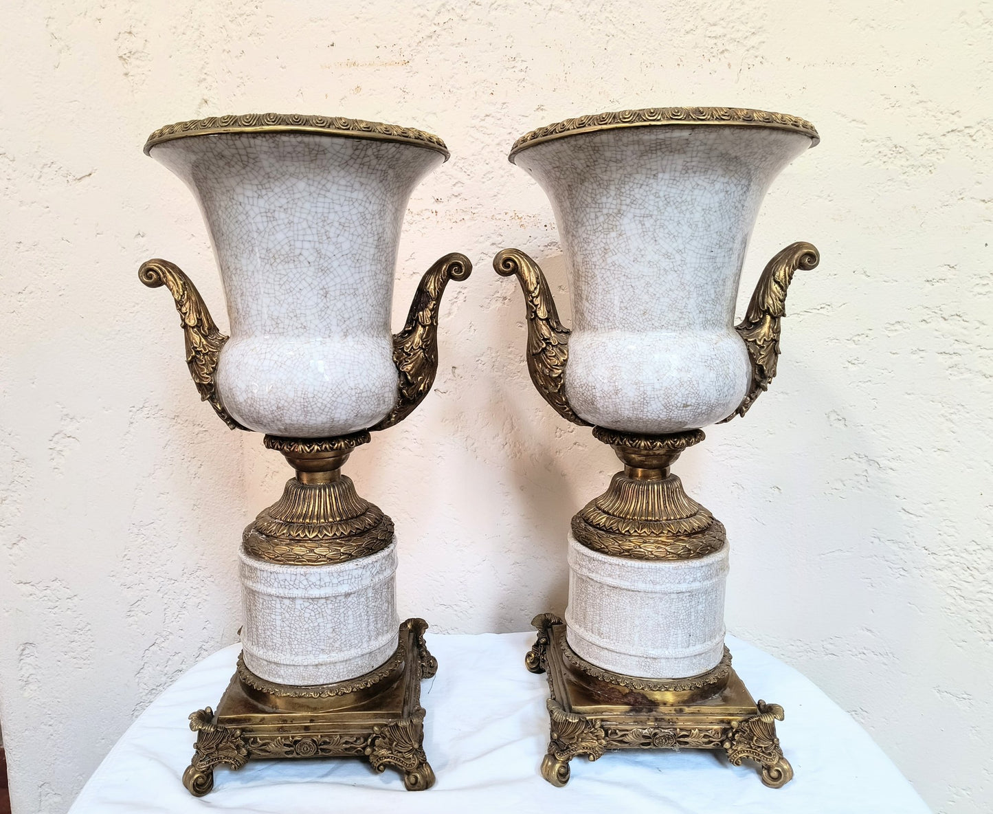 Pair Of Extraordinary Vintage Vases / Urns