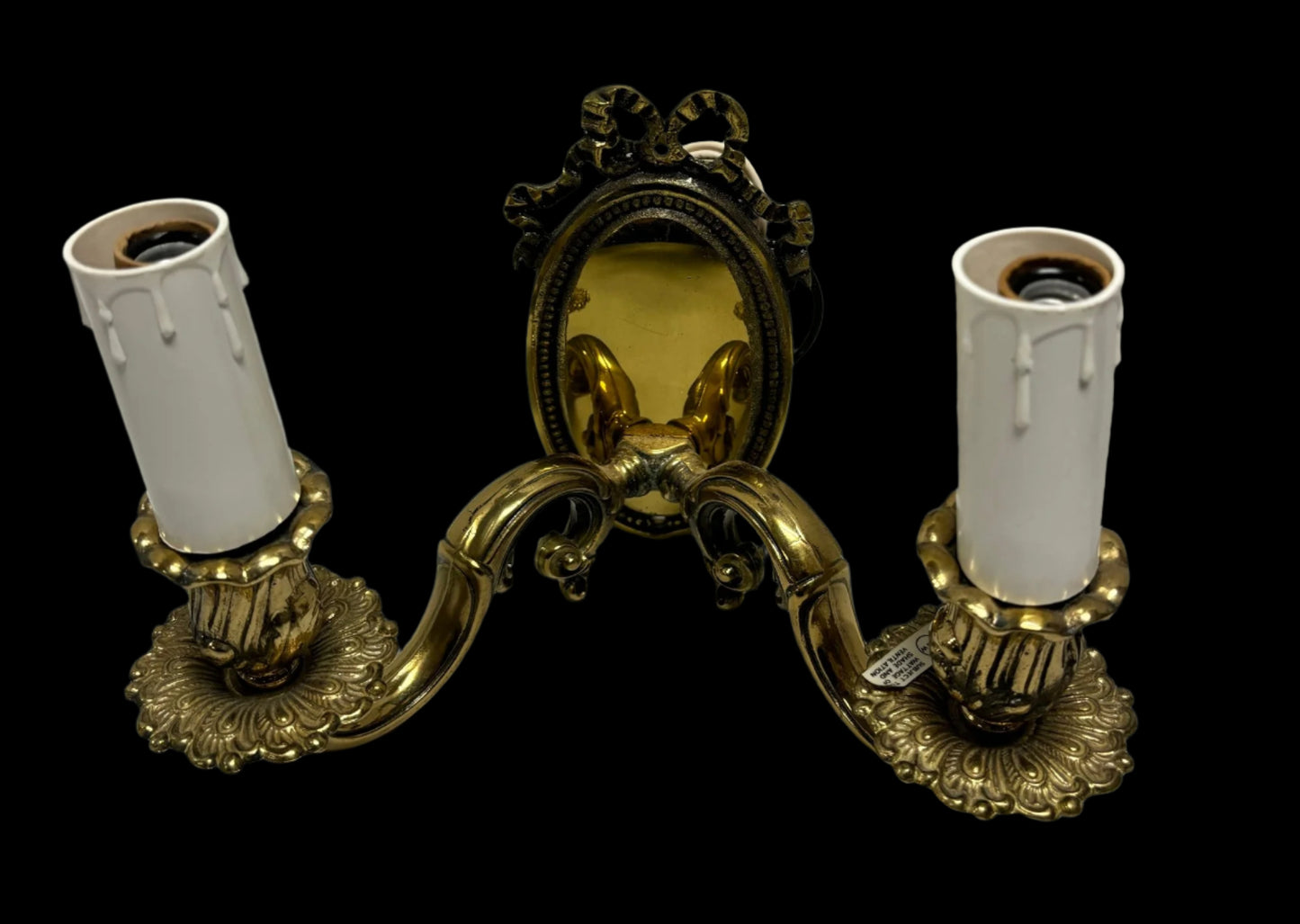 Vintage Pair Of Lovely Bronze Wall Sconces (3/3)