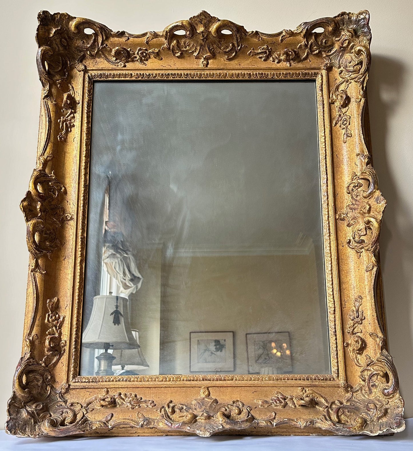 Vintage Italian Gilded Carved Wood Mirror