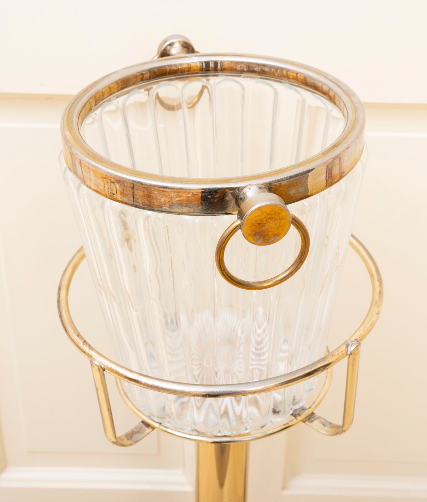 Brass And Crystal Ice Bucket