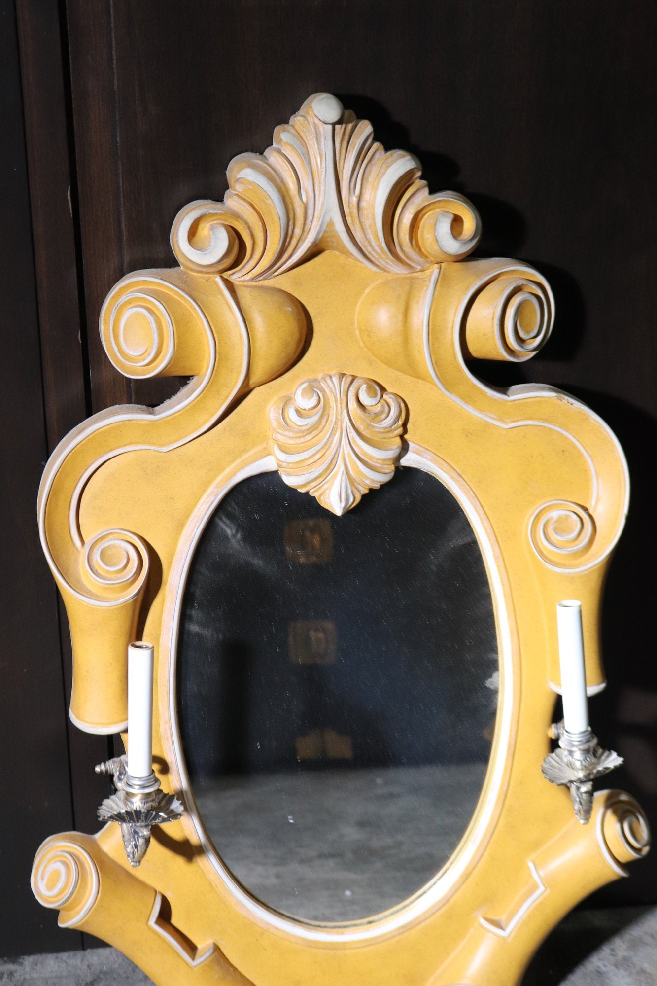 Vintage Electrified Wall Mirror