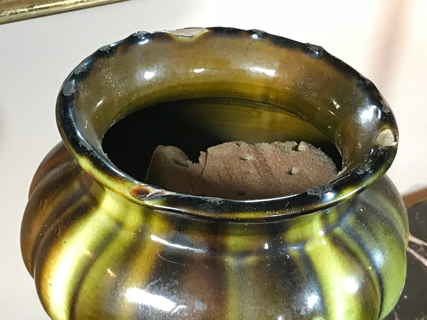 Vintage Large Green Art Pottery Vase