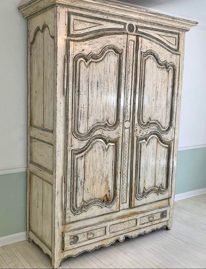 Large Authentic Antique French Provincial Armoire Early 1800