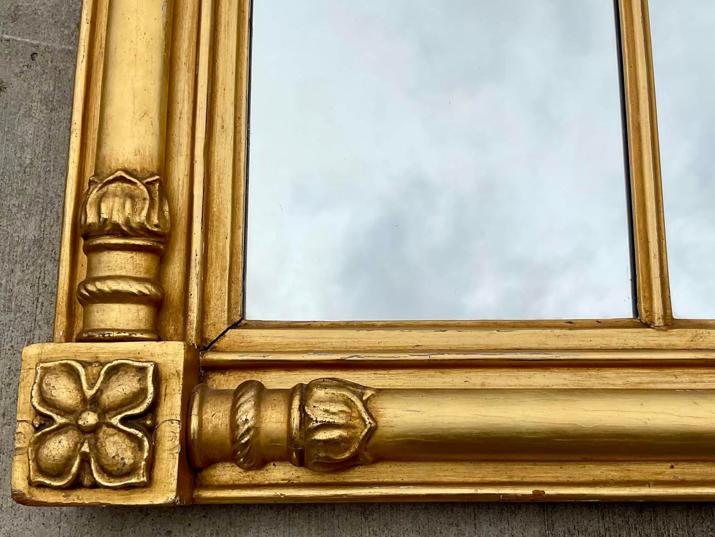 Empire Gilt Overmantle Mirror