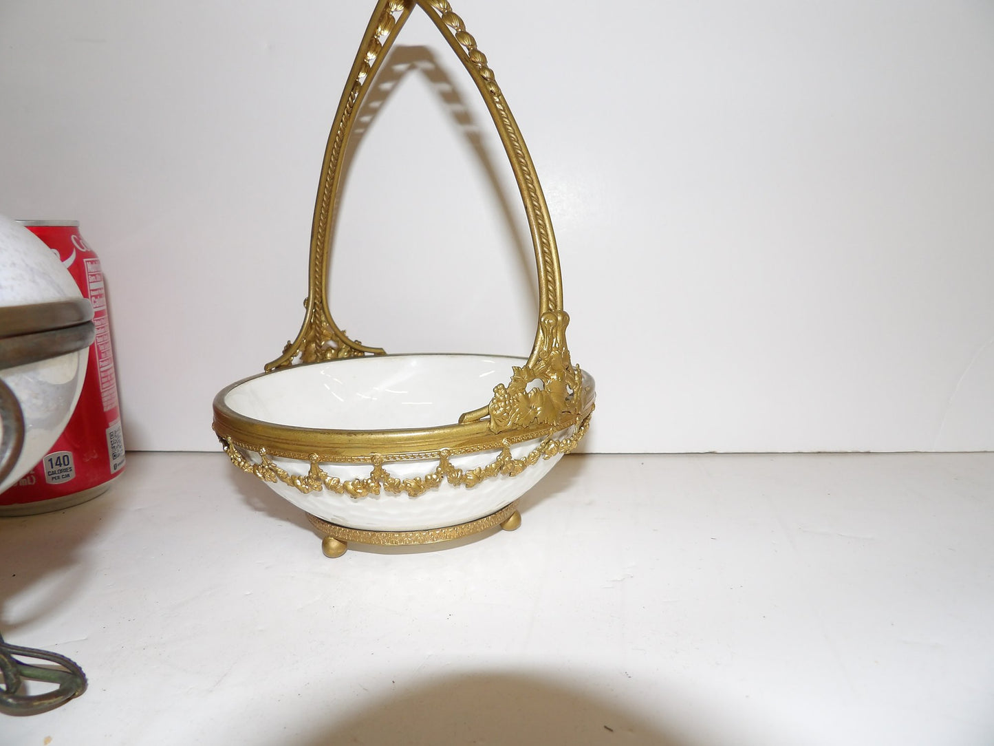 4 Various Pieces Glassware, Porcelain And Marble