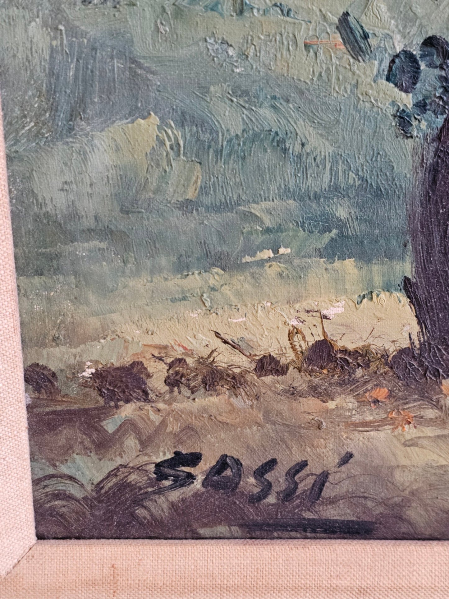 Vintage Landscape Painting, Oil On Canvas, Signed