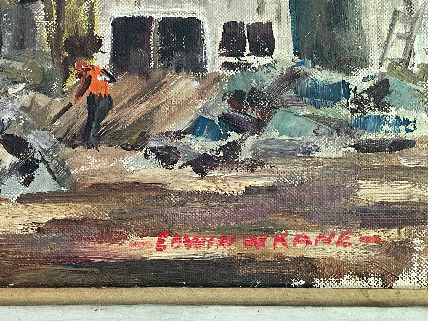 EDWIN KANE, American 29th C, Signed, oil on board