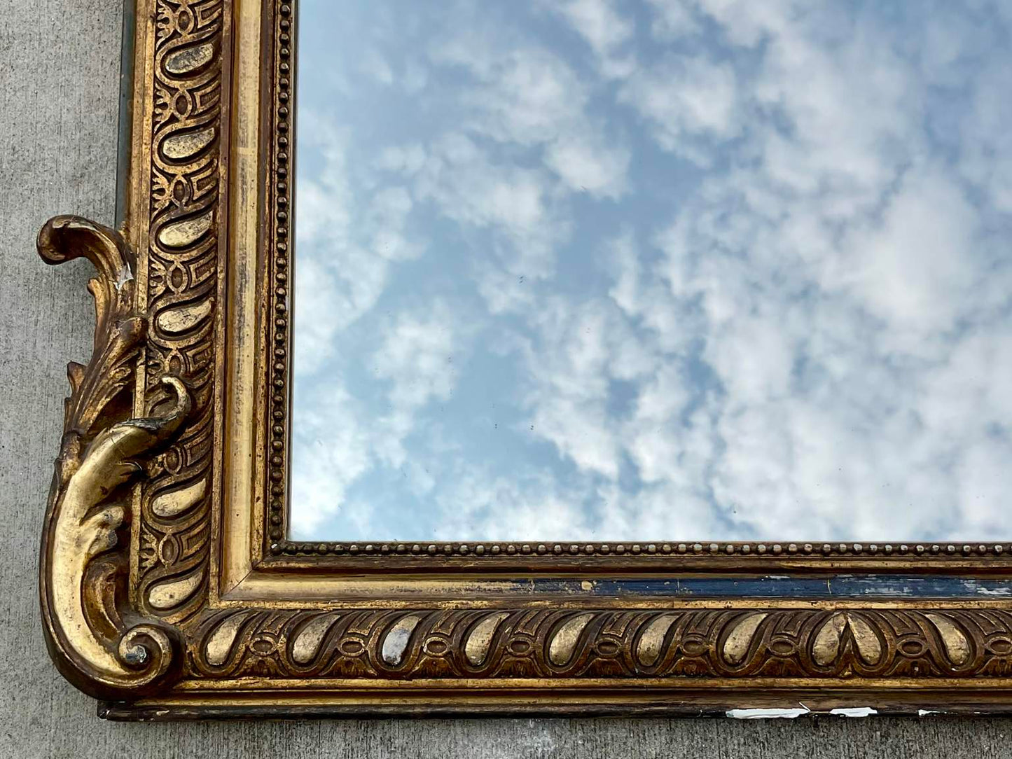 Antique Ornate Gilt Mirror Louis XVI style
