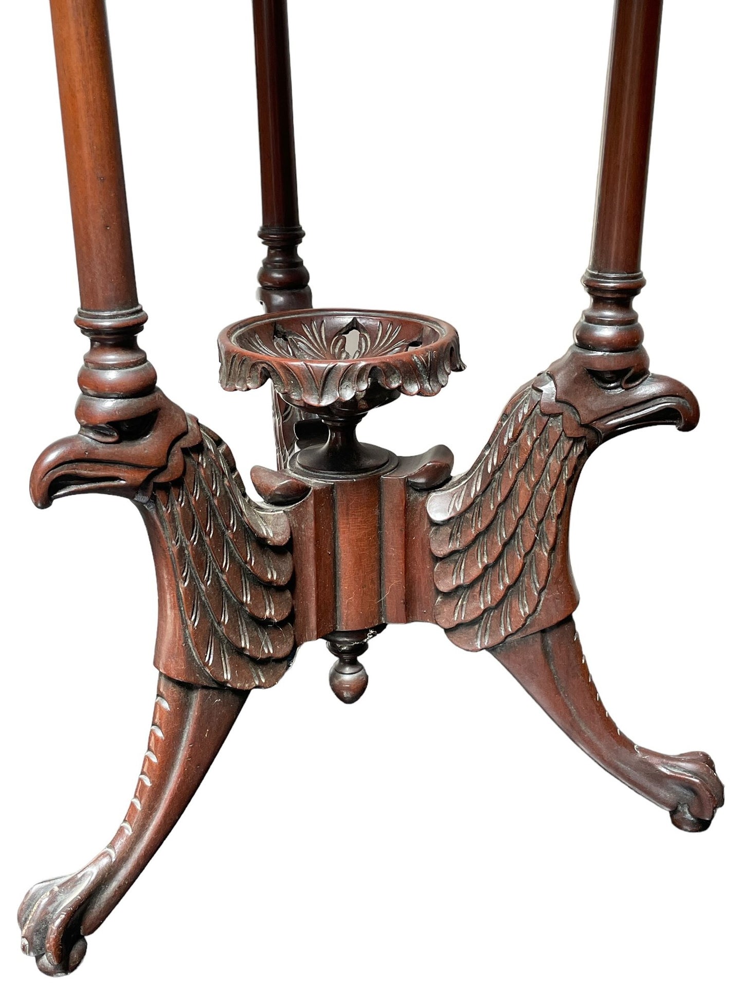 Vintage Irwin Furniture Co. Accent Table With Figural Eagles Base